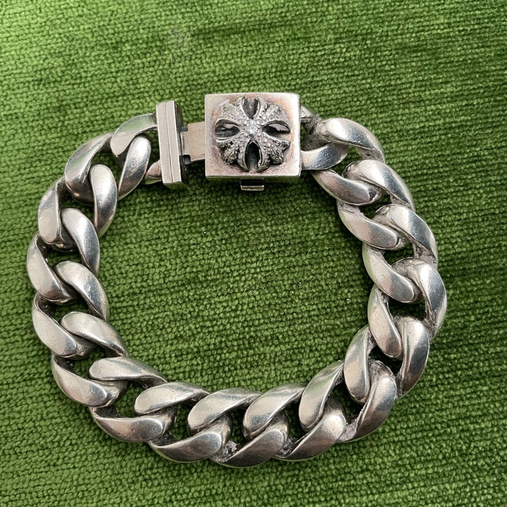 Sterling Silver Bracelet with Cross Flower Emblem - 2005